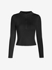 Half Zip Mock Neck Crop Knitwear Black