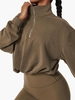 Half Zip Toggle Drawstring Sports Sweatshirt M Coffee