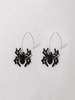 Halloween Black Spider Pendant Hook Earrings