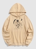 Halloween Cat Skull Star Graphic Front Pocket Hoodie L Light coffee