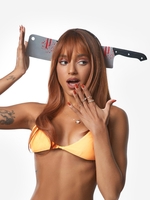 Halloween Cospaly Bloody Tools Through Head Headband