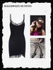 Halloween Cosplay Lace Mask and Fishnet Tights and Bodycon Dress Set Black