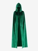 Halloween Costume Hooded Velvet Cloak Green