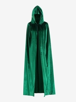 Halloween Costume Hooded Velvet Cloak Green
