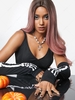 Halloween Costume Skeleton Spider Web Blood Graphic Fingerless Gloves