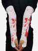 Halloween Costume Skeleton Spider Web Blood Graphic Fingerless Gloves
