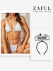 Halloween Costume Textured Halter Loincloth Bikini with Ghost Letter Decor Headband White