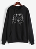 Halloween Dancing Skeleton Pullover Drawstring Hoodie M Black