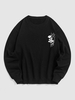 Halloween Flame Skull Rose Print Pullover Sweatshirt Xxl Black