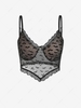 Halloween Flocking Bat Lace Scarf Hem Crop Camisole L Black