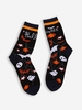 Halloween Ghost Bat Pumpkin Pattern Crew Socks