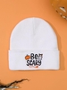 Halloween Ghost Be Scary Embroidered Beanie Hat