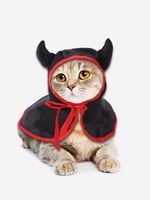 Halloween Ox Horn Decor Cosplay Cape Pet Costume