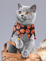 Halloween Pattern Bells Decor Pet Collar Scarf