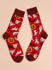 Halloween Pumpkin and Bats Pattern Crew Socks