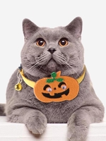 Halloween Pumpkin Bell Decor Buckle Pet Collars