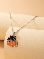 Halloween Pumpkin Chain Pendant Necklace