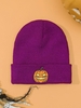 Halloween Pumpkin Embroidered Beanie Hat