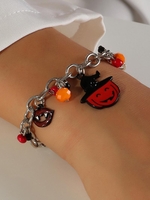 Halloween Pumpkin Lip Charm Bracelet