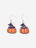 Halloween Pumpkin Shape Pendant Drop Earrings