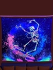 Halloween Reflective Skeleton Pattern Wall Hanging Tapestry