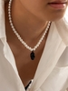Halloween Skull Faux Pearls Pendant Necklace