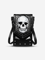 Halloween Skull Rivet Phone Crossbody Bag