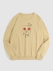 Halloween Skull Rose Crown Graphic Sweatshirt S Light coffee