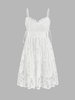 Halloween Skull Star Embroidered Lace Lace-up Dress S White