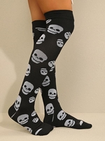Halloween Skulls Over The Knee Socks