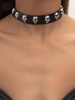 Halloween Skulls Pattern PU Choker Necklace