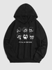 Halloween Skulls Print Front Pocket Hoodie M Black