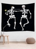 Halloween Slogan and Skull Print Tapestry