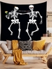 Halloween Slogan and Skull Print Tapestry