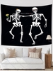 Halloween Slogan and Skull Print Tapestry