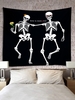 Halloween Slogan and Skull Print Tapestry