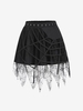Halloween Spider Web Lace Sharkbite Hem Skirt S Black