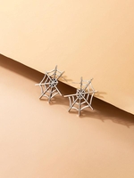 Halloween Spider Web Shape Pendant Earrings