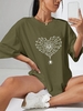 Halloween Spider Web Spider Print Drop Shoulder T Shirt M Deep green