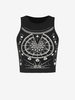 Halloween Star Print Crop Tank Top L Black
