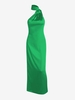 Halter Backless Slit Maxi Dress S Green