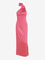 Halter Backless Slit Maxi Dress S Light pink