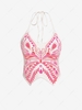 Halter Butterfly Shaped Tied Top L White