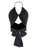 Halter Chain Multi-way Cross Crop Top M Black