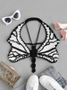 Halter Crochet Knit Butterfly-shaped Top M White