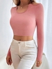 Halter Cut Out Crop T Shirt M Light pink