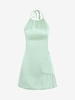 Halter Flounce Insert Mini Dress L Light green