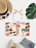 Halter Hawaii Coconut Tree Sunglass Bandeau Top M White