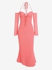 Halter Keyhole Midi Mermaid Dress M Light pink