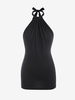Halter Knit Backless Slinky Dress L Black